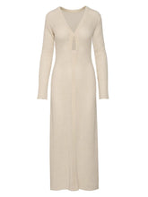 Elegant Women Knitted   Sleeve Deep V Neck Front Hollow Out Solid Color Slim Beach Vestidos InsStreet